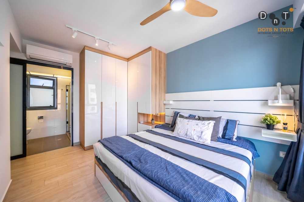 Scandinavian Bedroom with Vinyl Flooring and Wood Flooring