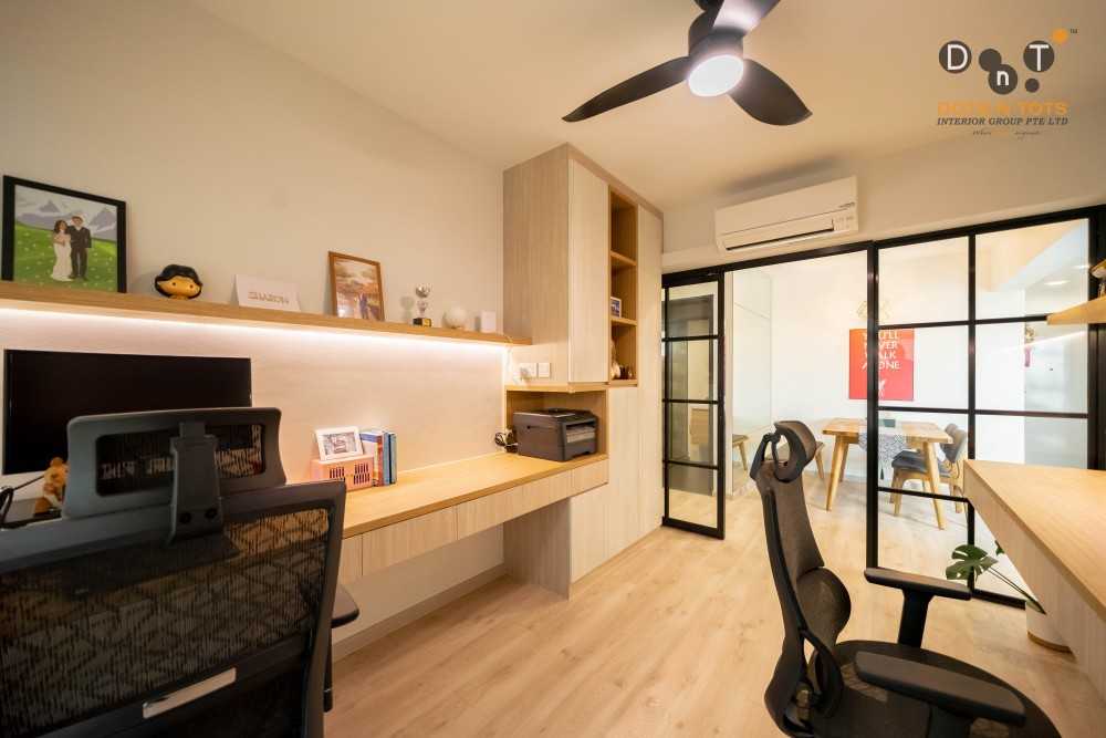 Scandinavian Study with Downlights and Desk Chairs