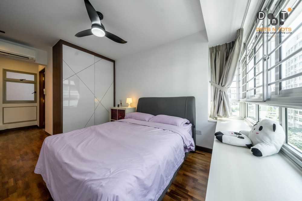 Contemporary Bedroom with Parquet Floor and Wardrobe