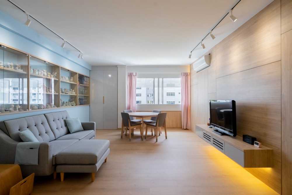 Minimalist Living Room with TV Console and Sofa