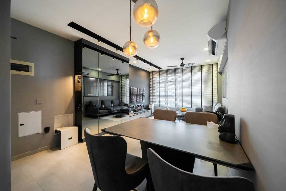 Modern Living Room with Vinyl Flooring and TV Console