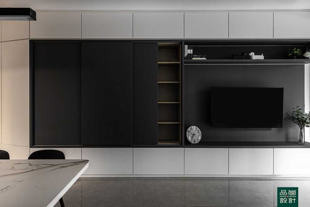 Modern Living Room with TV Console and Feature Wall
