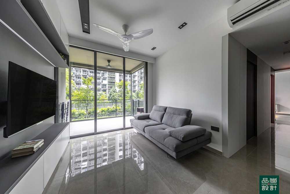 Modern Living Room with TV Console and Feature Wall