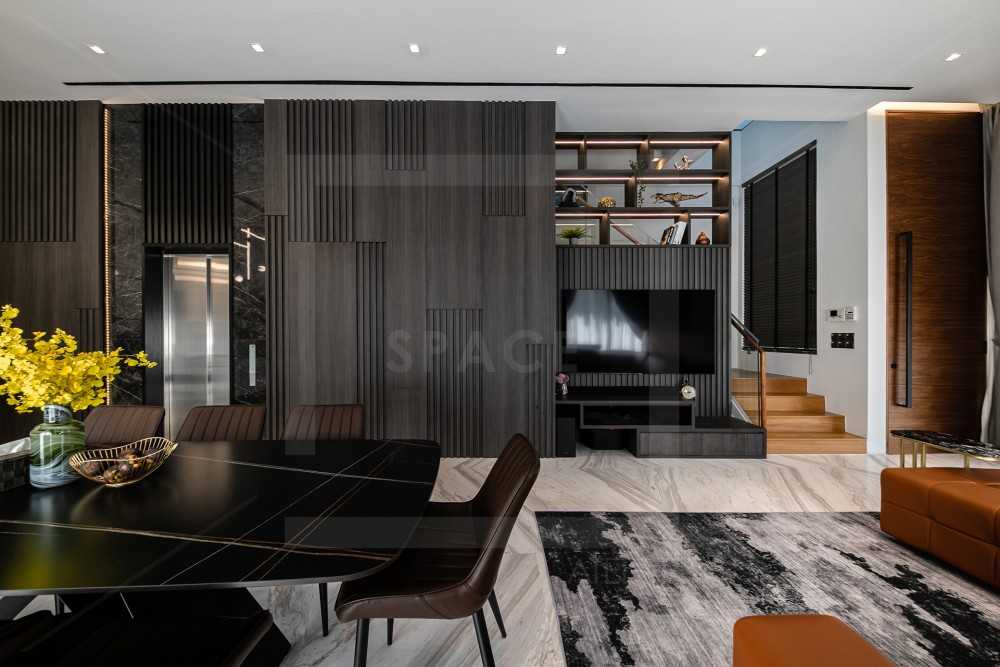 Contemporary Living Room with TV Console and Sofa