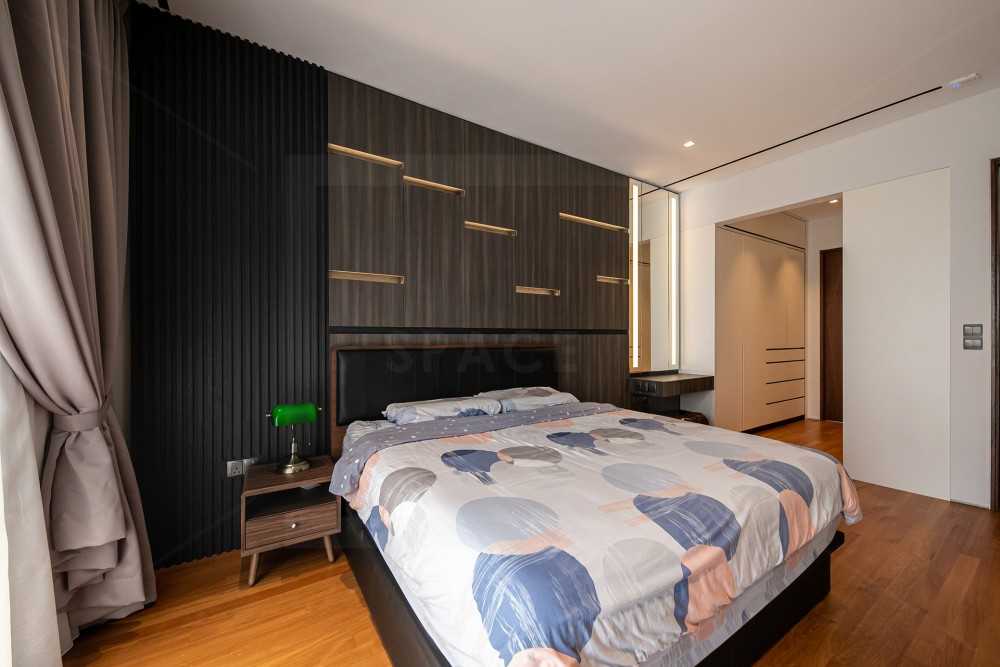 Contemporary Bedroom with Ceiling Light and Wardrobe