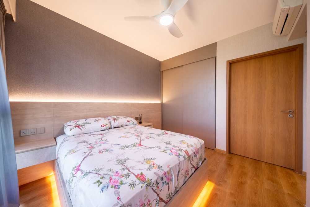 Modern Bedroom with Cove Lighting and Wardrobe