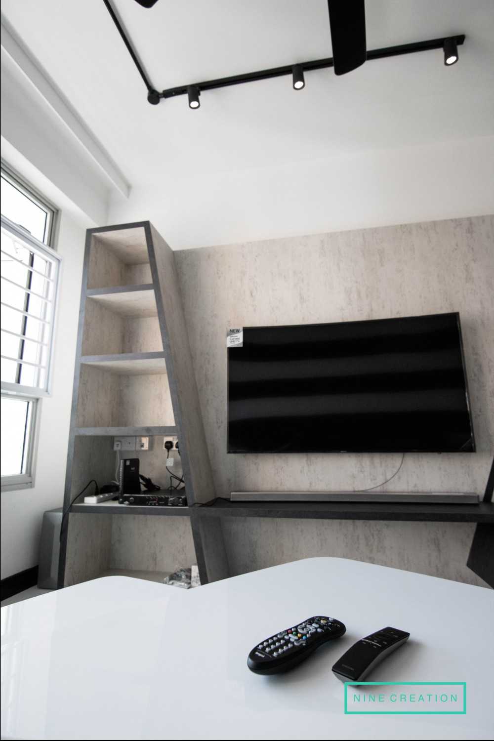 Modern Living Room with TV Console and Feature Wall