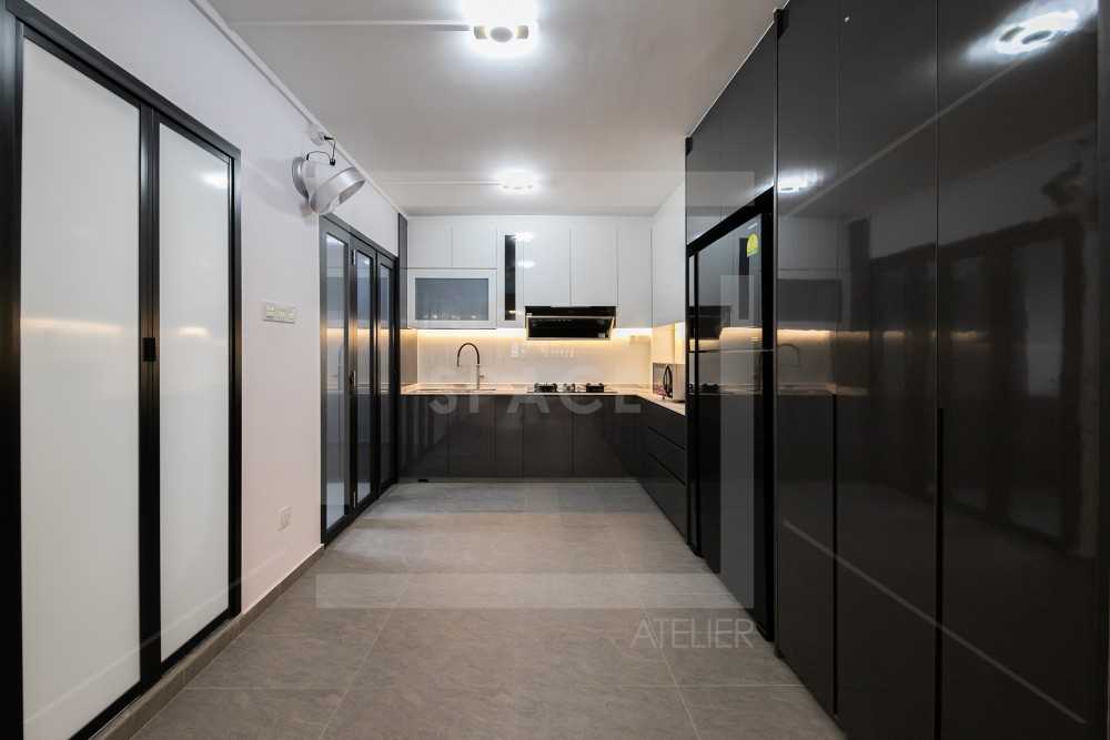 Scandinavian Kitchen with Cupboard and Kitchen Accessories
