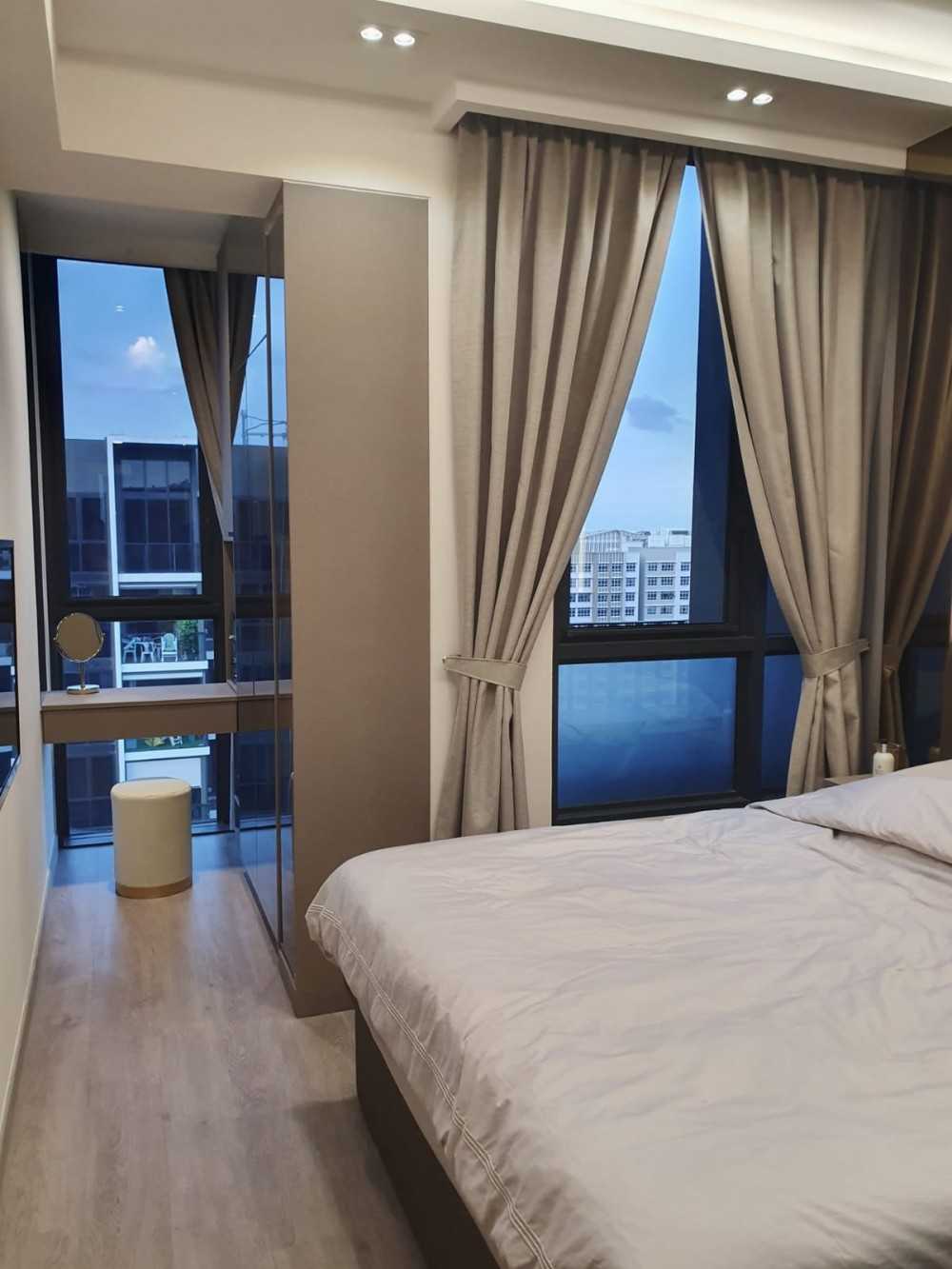 Contemporary Bedroom with Cove Lighting and Ceiling Light