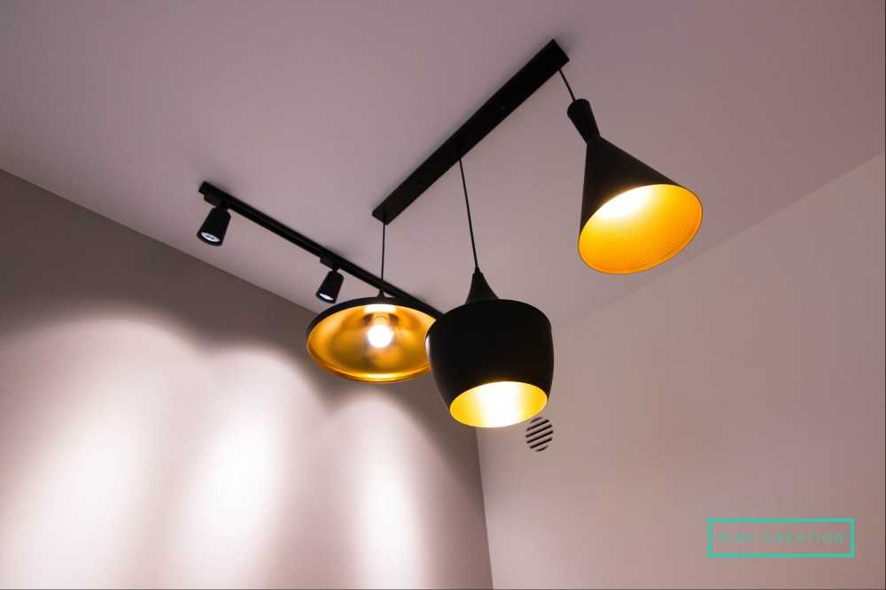 Modern Living Room with Ceiling Light and Downlights