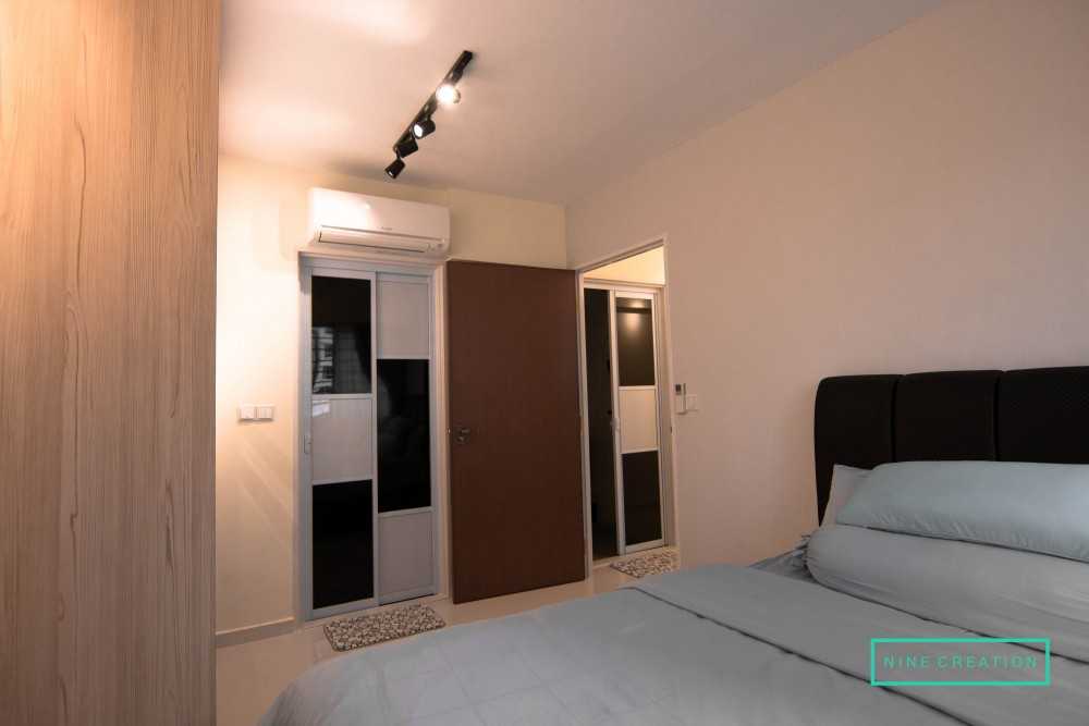 Modern Bedroom with Ceiling Light and Wardrobe