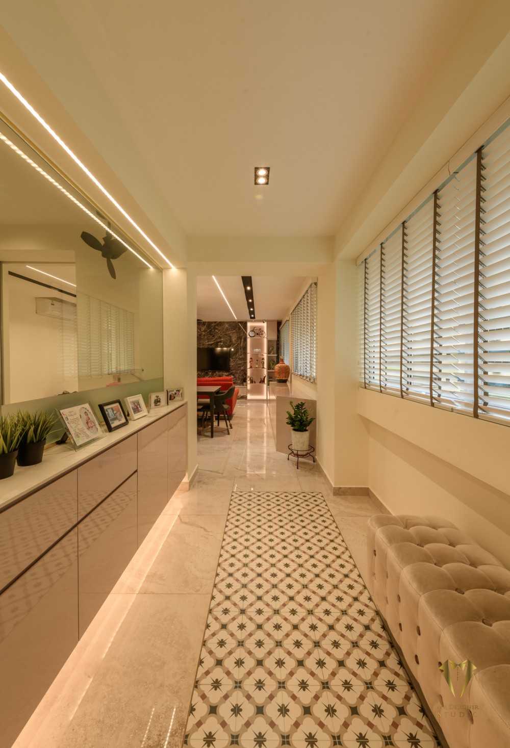 Contemporary Entryway with Shoe Rack and Shoe Cabinets