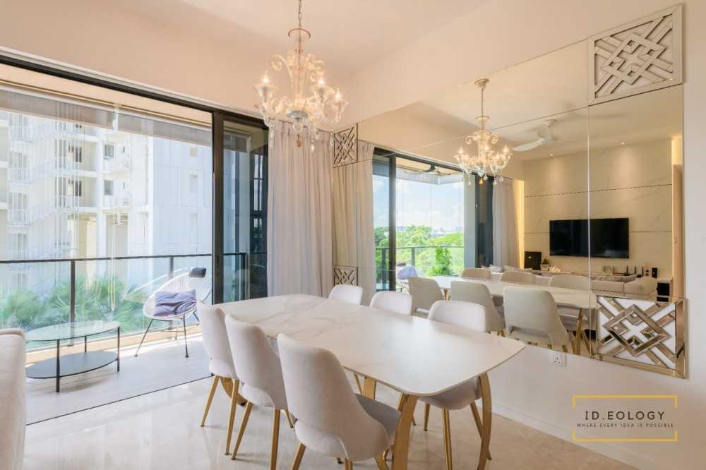 Contemporary Dining Room with Drop Light and Dining Table