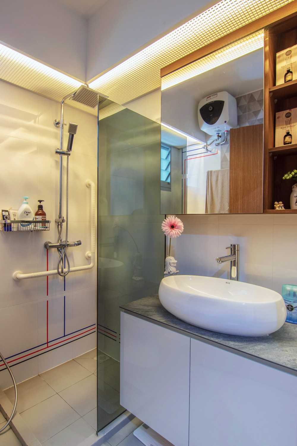 Asian Bathroom with Bathroom Storage and Bathroom Sinks