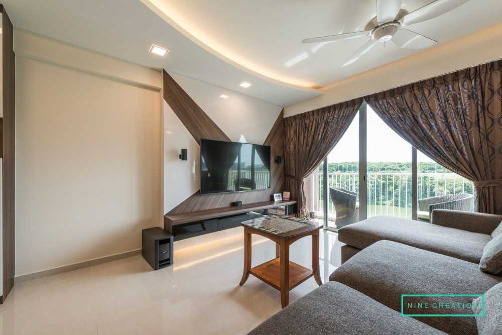 Modern Living Room with TV Console and Feature Wall