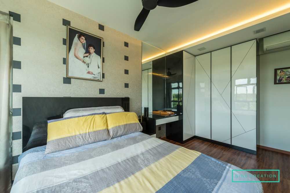 Modern Bedroom with Cove Lighting and Drop Ceiling