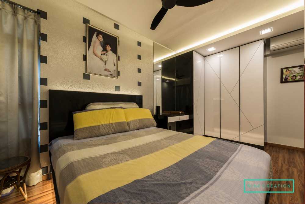 Modern Bedroom with Vinyl Flooring and Wood Flooring
