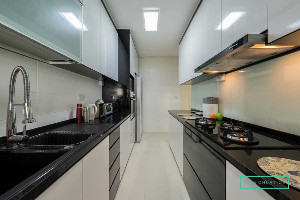 Modern Kitchen with Countertop and Kitchen Window