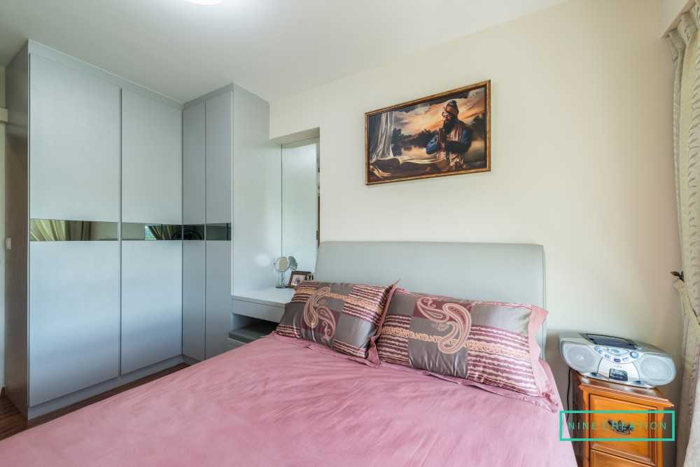 Modern Bedroom with Ceiling Light and Wardrobe