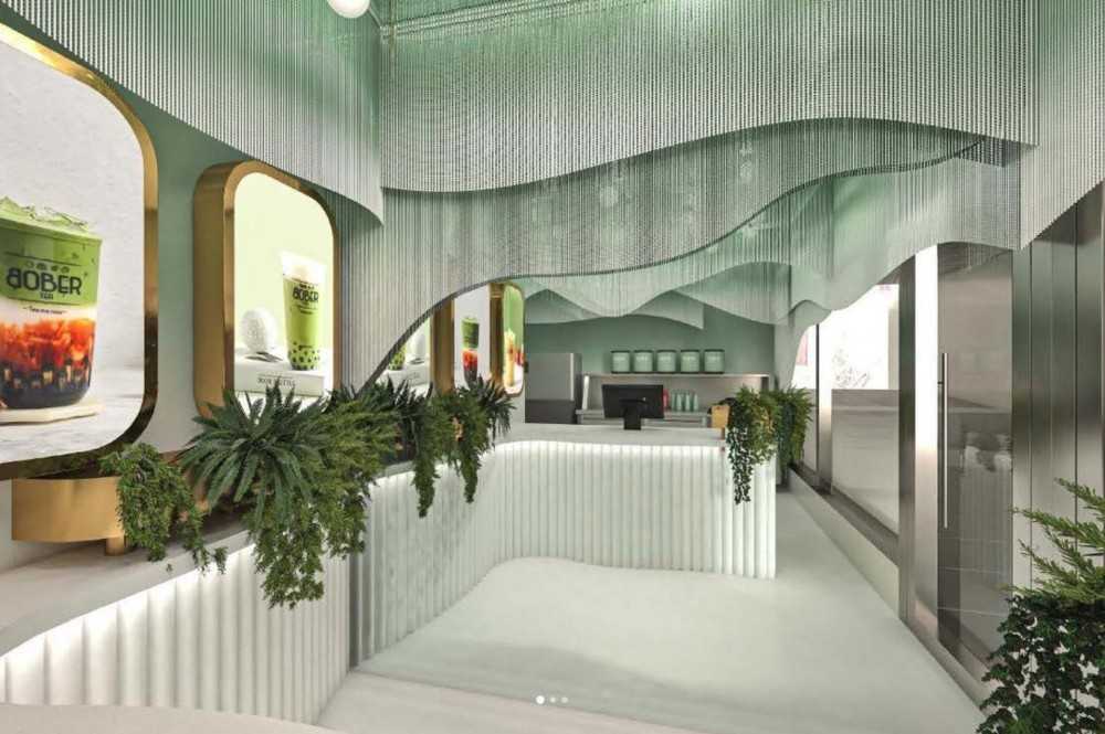 Contemporary Shopfront with Glass Door and Panelling