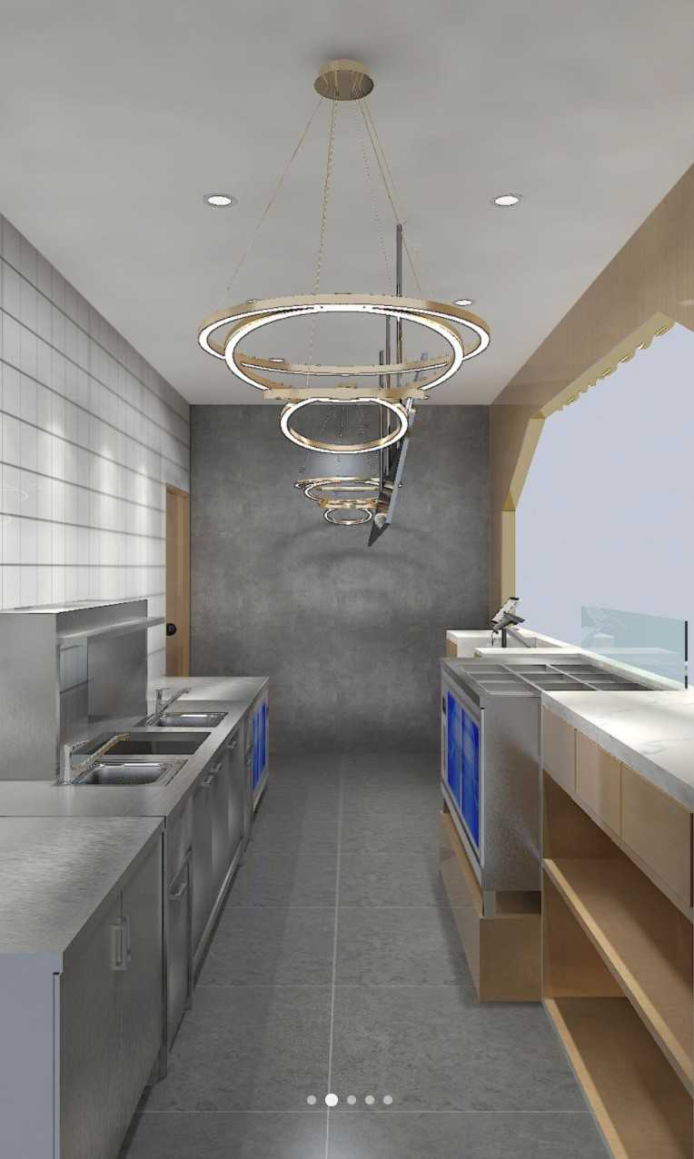 Contemporary Kitchen with Kitchen Window and Mosaic