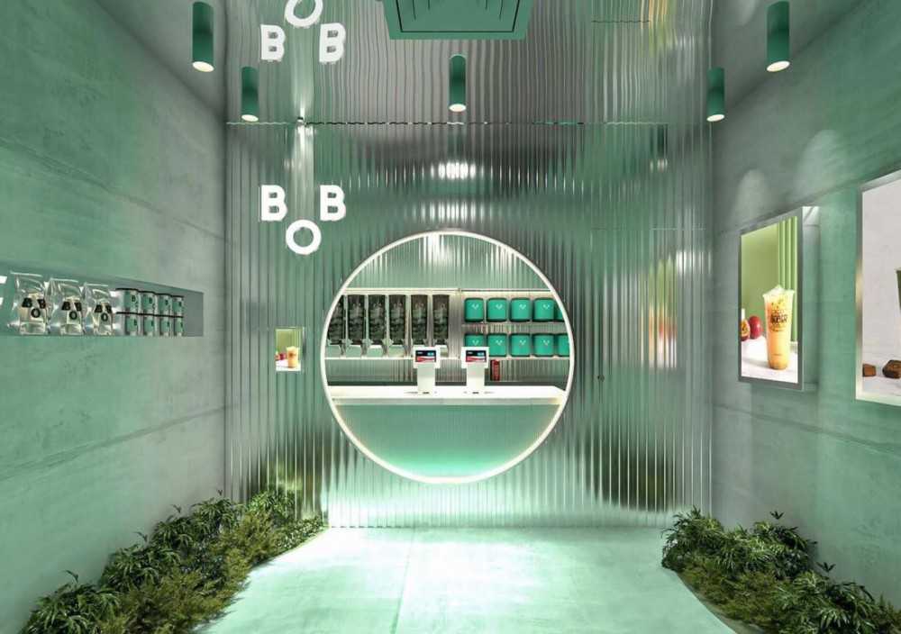 Contemporary Shopfront with Feature Wall and Glass Door