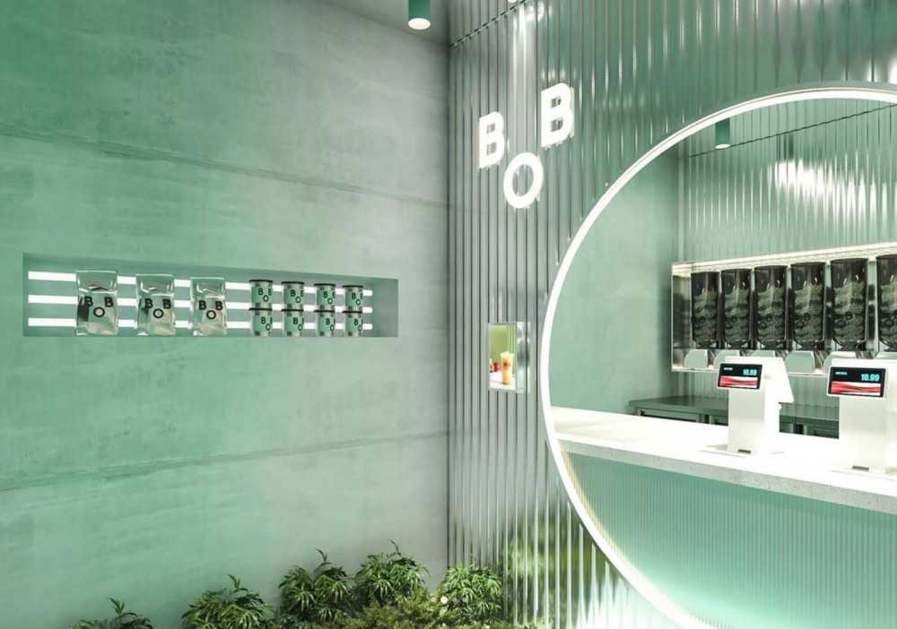 Contemporary Shopfront with Countertop and Feature Wall