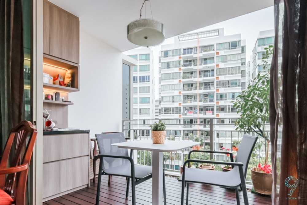 Country Balcony with Outdoor Table and Outdoor Chairs