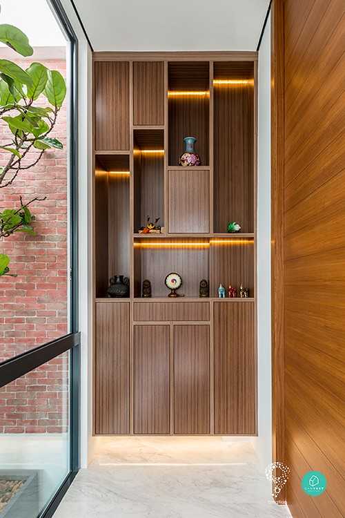 Eclectic Entryway with Coffee Table and Doors
