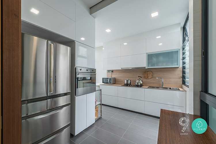 Eclectic Kitchen with Countertop and Kitchen Backsplash