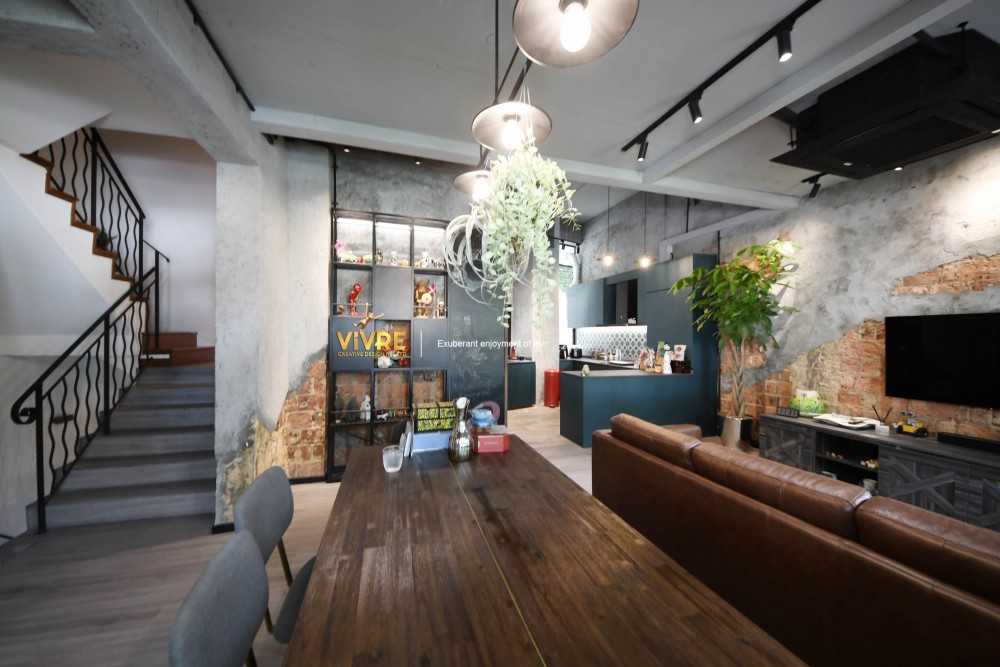 Industrial Living Room with TV Console and Sofa
