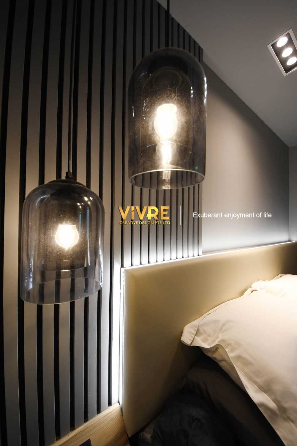 Industrial Bedroom with Cove Lighting and Built-in Bed