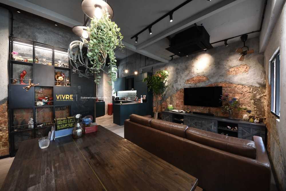 Industrial Living Room with Bookshelf and TV Console