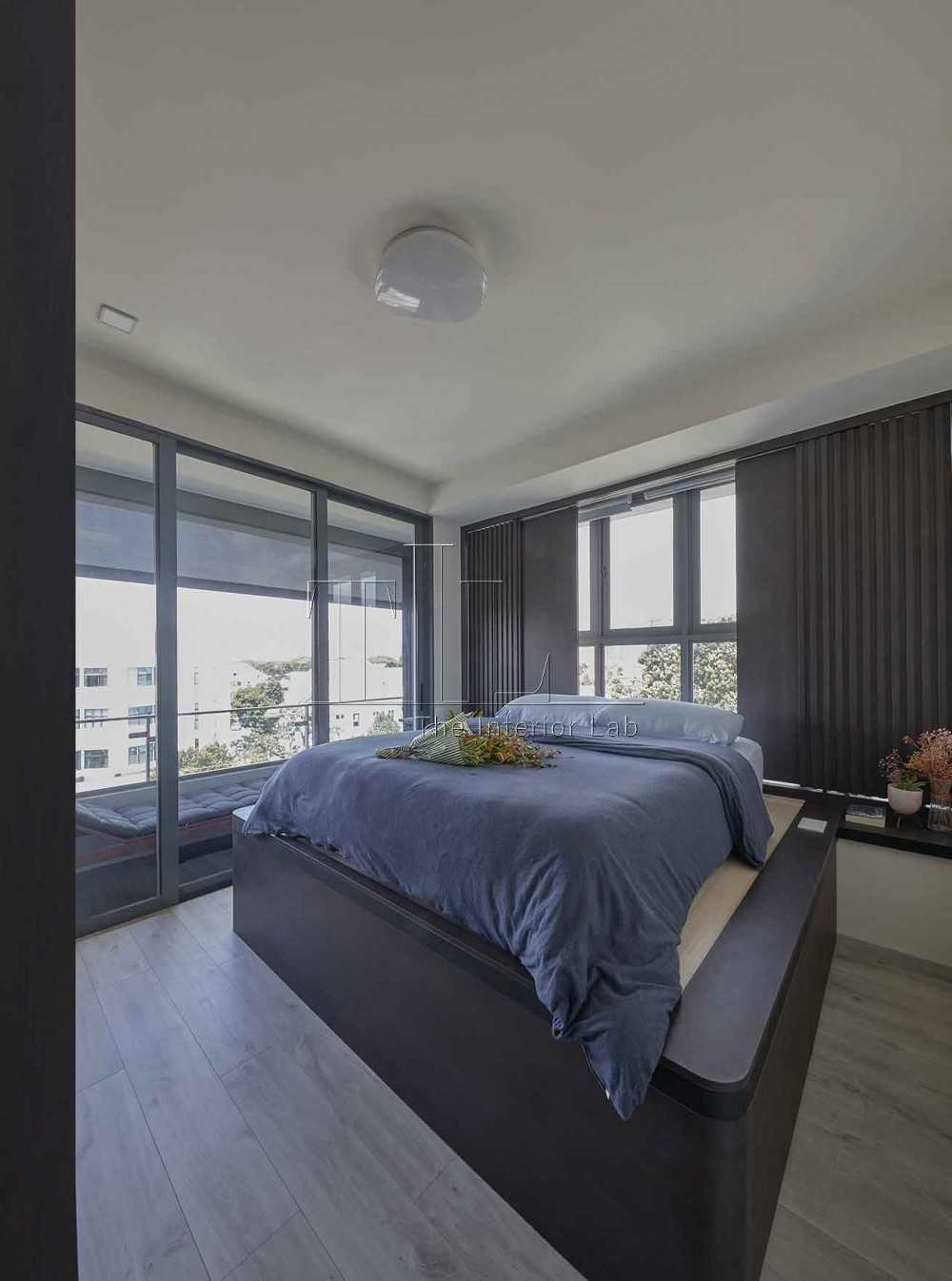 Contemporary Bedroom with Feature Wall and Bed
