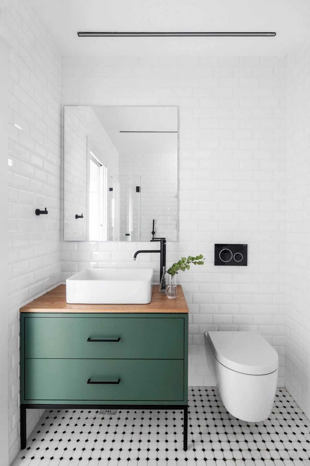 Contemporary Bathroom with Countertop and Mirror