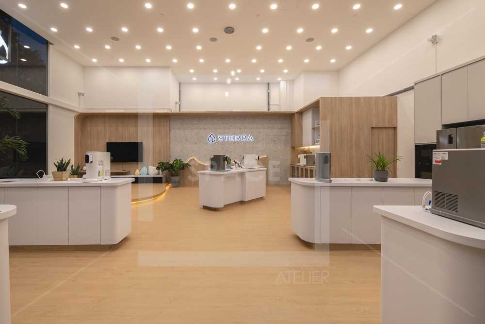 Modern Showroom with TV Console and TV