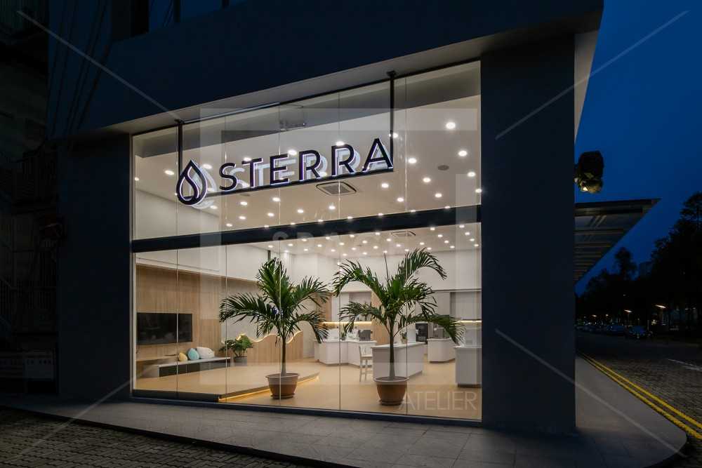 Modern Showroom with TV Console and Office Chair