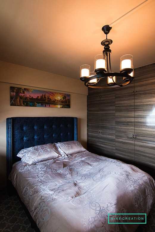 Eclectic Bedroom with Ceiling Light and Wardrobe