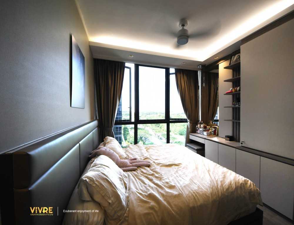 Modern Bedroom with Bookshelf and Wardrobe
