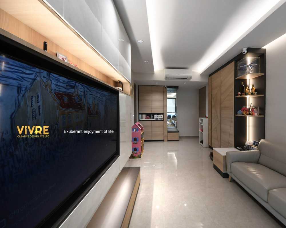 Modern Living Room with Bookshelf and Sofa