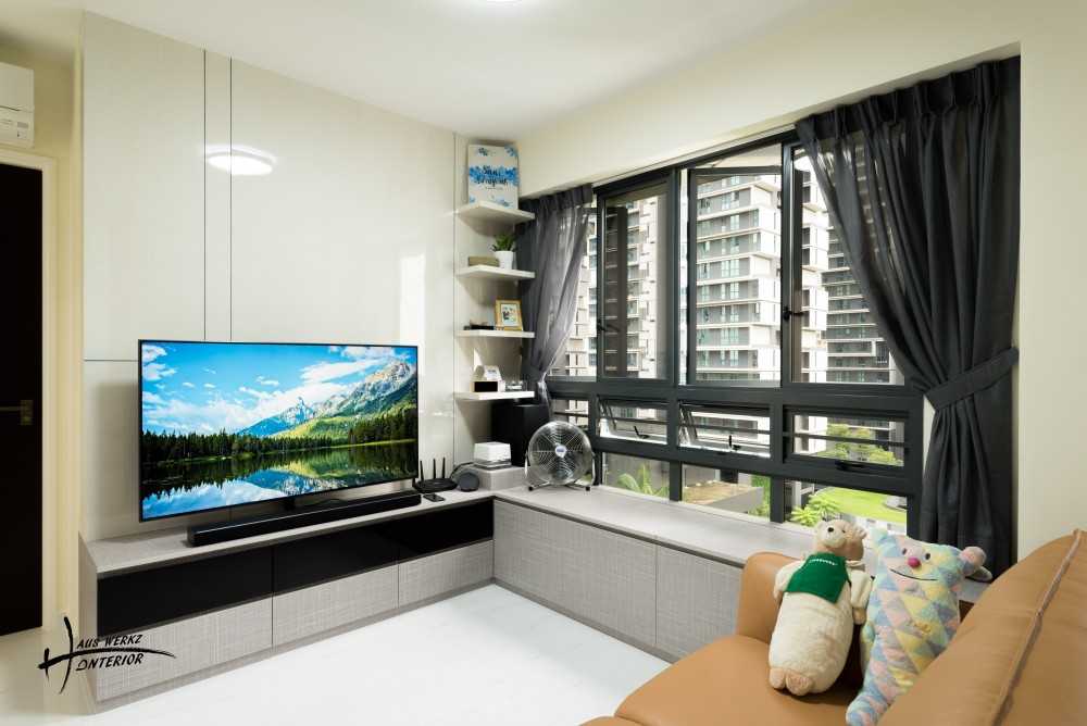Modern Living Room with TV Console and Feature Wall
