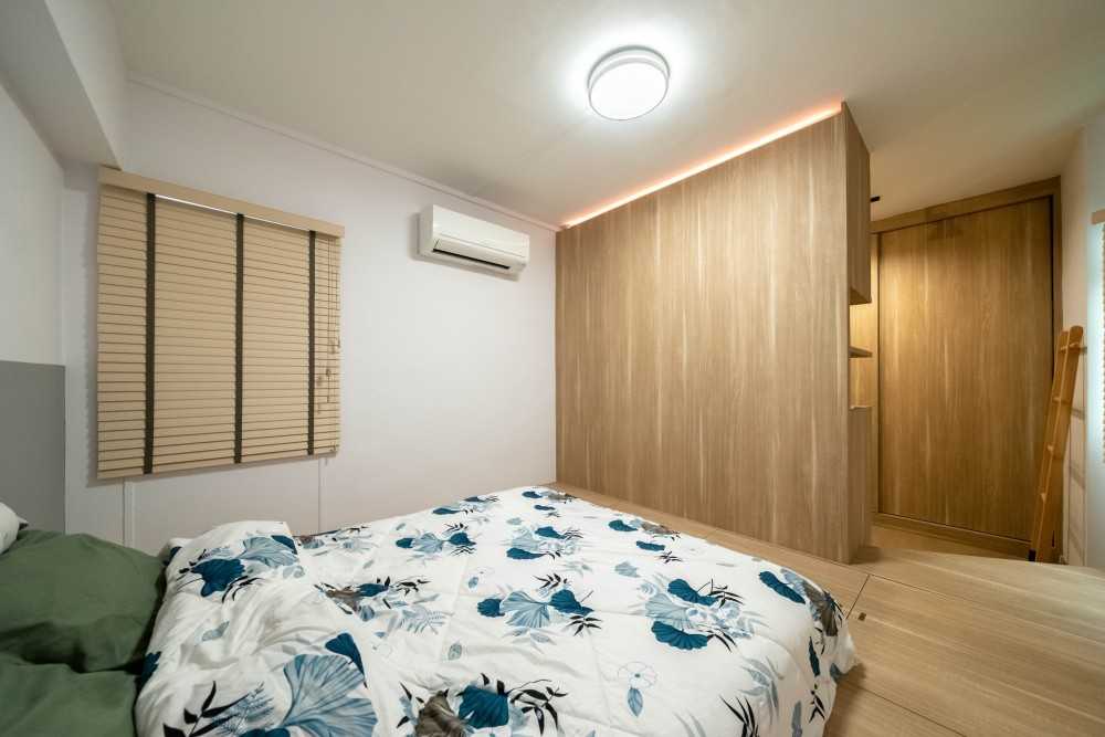 Scandinavian Bedroom with Wardrobe and Built-in Bed