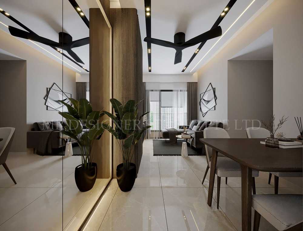 Contemporary Dining Room with Cove Lighting and Drop Ceiling