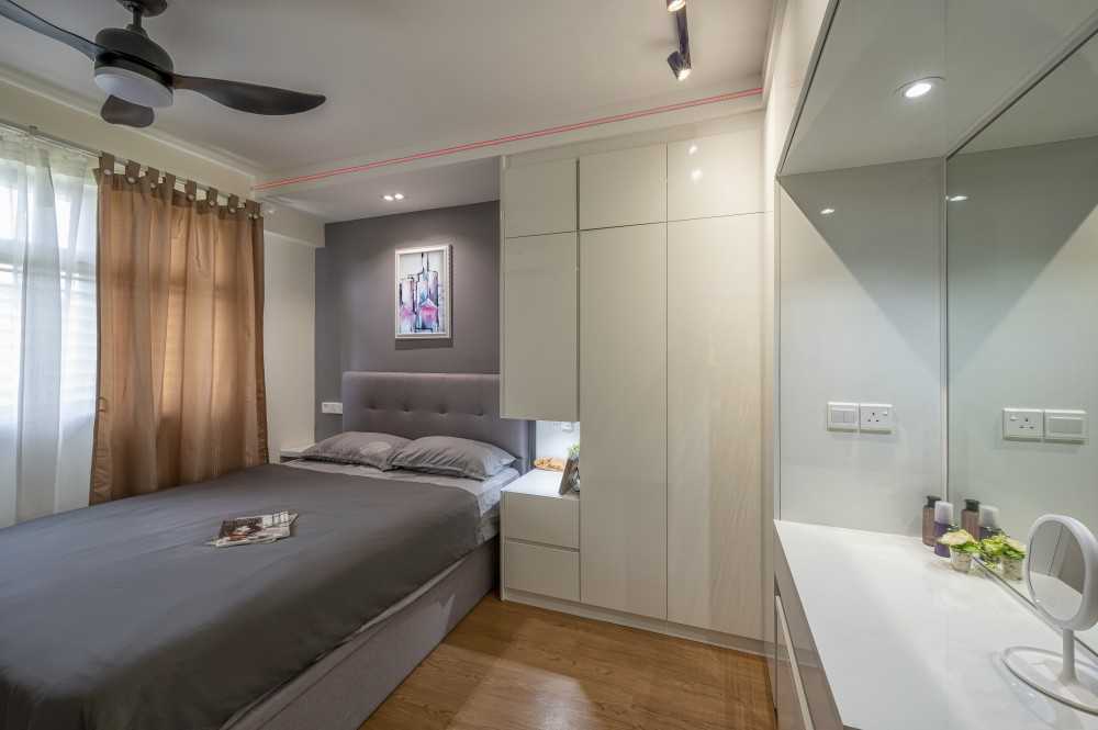 Contemporary Bedroom with Wardrobe and Bedroom Dresser