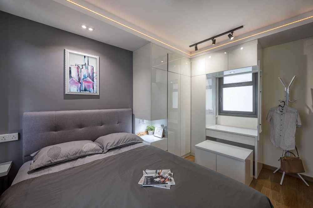 Contemporary Bedroom with Wardrobe and Bedroom Dresser
