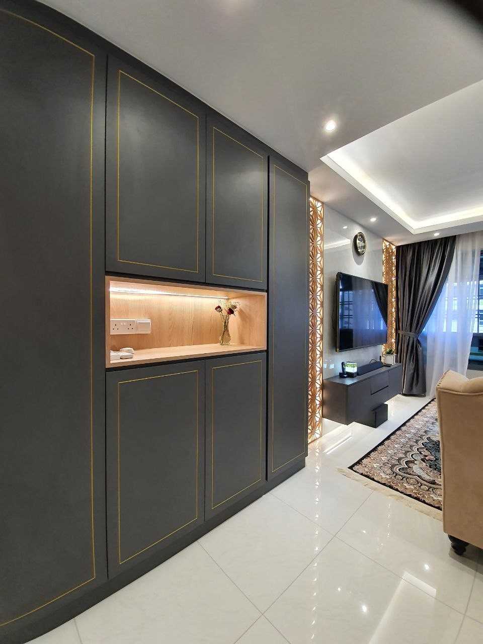 Modern Living Room with Feature Wall and Cove Lighting