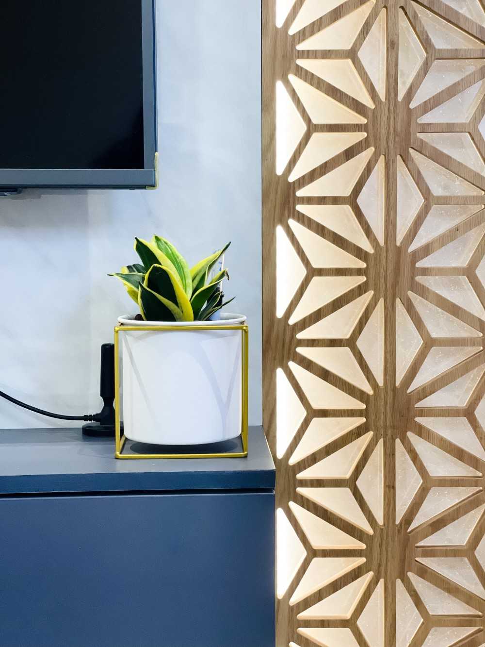 Modern Living Room with TV Console and Feature Wall