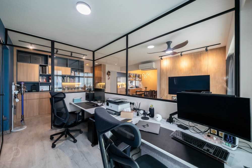 Scandinavian Study with Desk and Desk Chairs