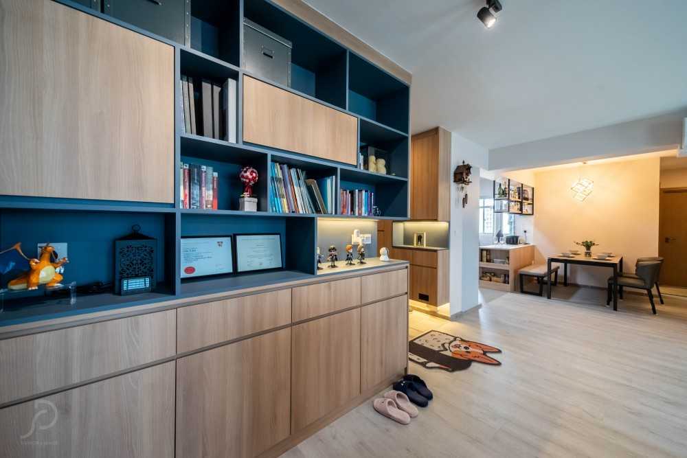 Scandinavian Entryway with Seating Bench and Small Storage