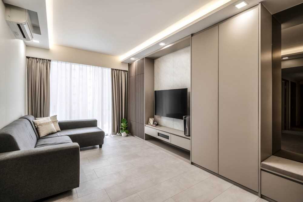 Modern Living Room with Sofa and TV
